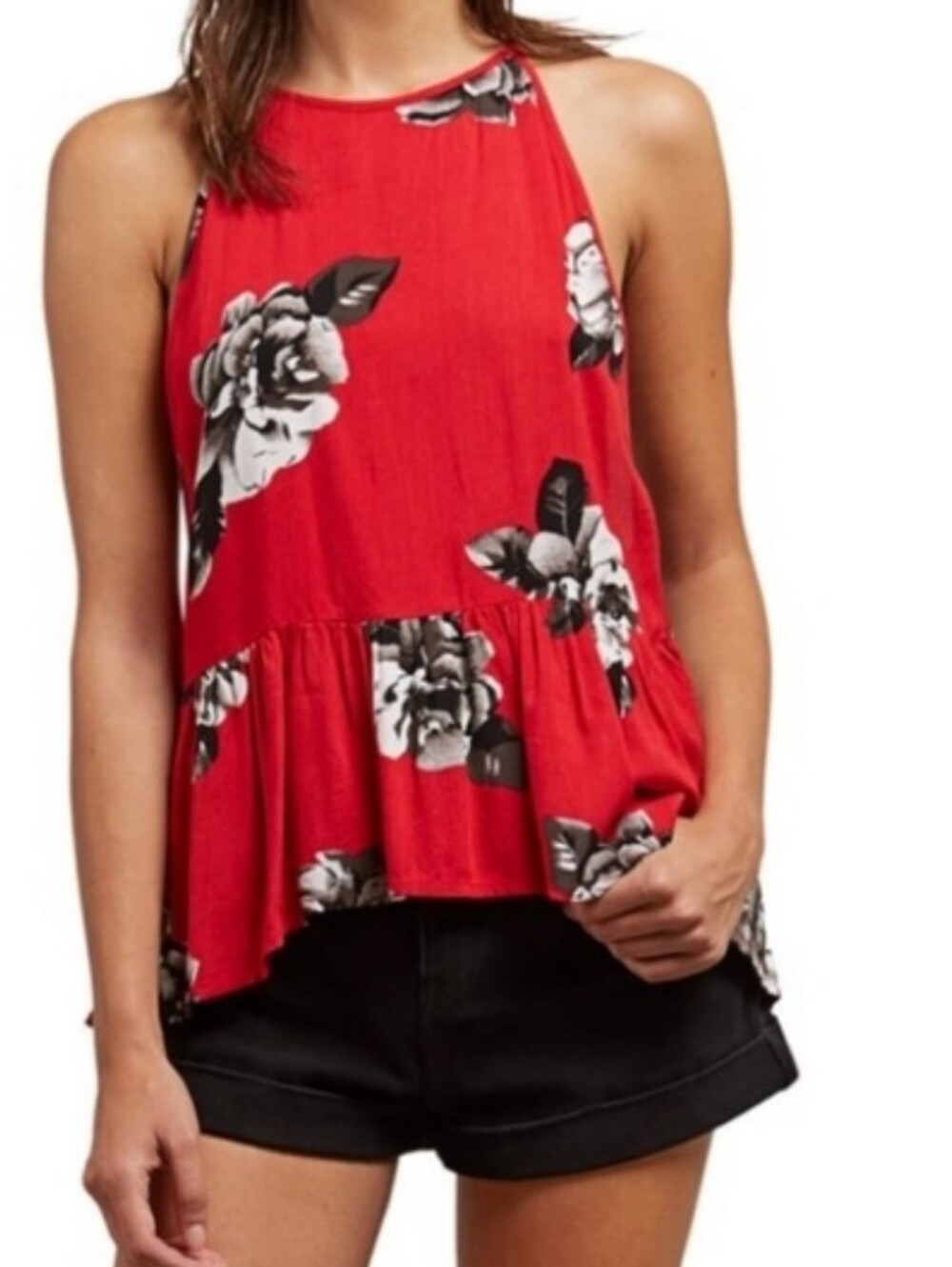 Volcom Floral Soul Window Halter Tank Top Size XS